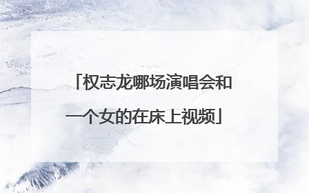 权志龙哪场演唱会和一个女的在床上视频