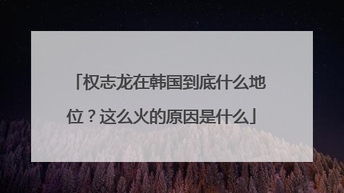 权志龙在韩国到底什么地位？这么火的原因是什么