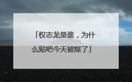 权志龙是谁，为什么贴吧今天被爆了