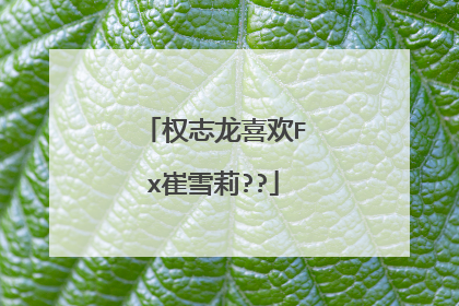权志龙喜欢Fx崔雪莉??