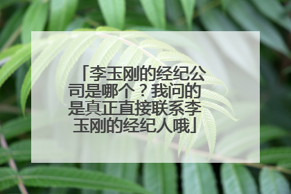 李玉刚的经纪公司是哪个？我问的是真正直接联系李玉刚的经纪人哦