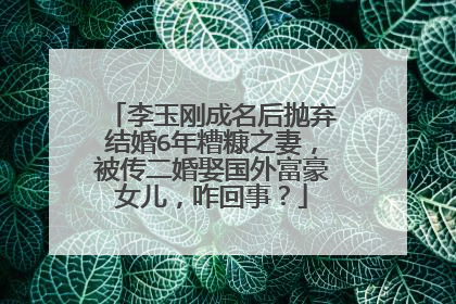 李玉刚成名后抛弃结婚6年糟糠之妻,被传二婚娶国外富豪女儿,咋回事?