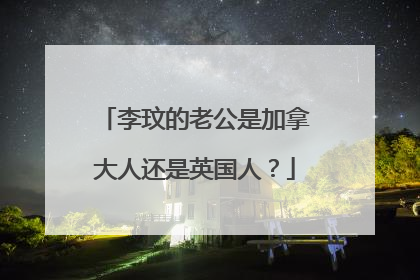 李玟的老公是加拿大人还是英国人？