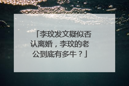 李玟发文疑似否认离婚，李玟的老公到底有多牛？
