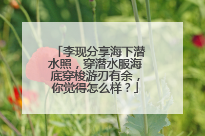 李现分享海下潜水照,穿潜水服海底穿梭游刃有余,你觉得怎么样?
