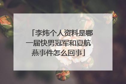 李炜个人资料是哪一届快男冠军和夏航燕事件怎么回事