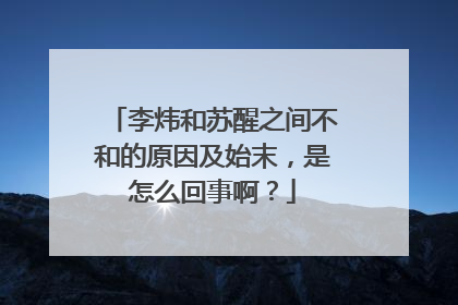 李炜和苏醒之间不和的原因及始末,是怎么回事啊?