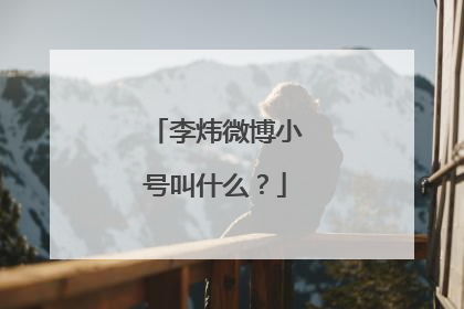李炜微博小号叫什么?