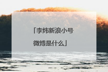 李炜新浪小号微博是什么
