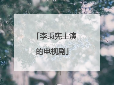 李秉宪主演的电视剧