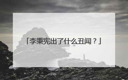 李秉宪出了什么丑闻？