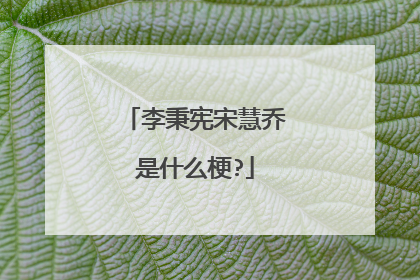 李秉宪宋慧乔是什么梗?