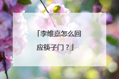 李维嘉怎么回应筷子门？