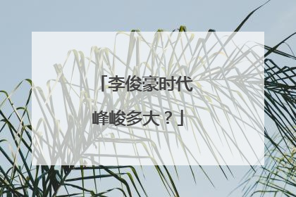 李俊豪时代峰峻多大?