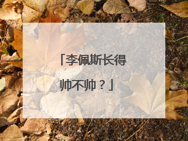 李佩斯长得帅不帅？