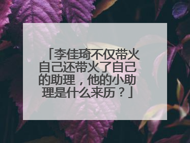 李佳琦不仅带火自己还带火了自己的助理，他的小助理是什么来历？