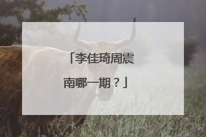 李佳琦周震南哪一期？