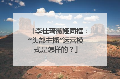 李佳琦薇娅同框：“头部主播”运营模式是怎样的？