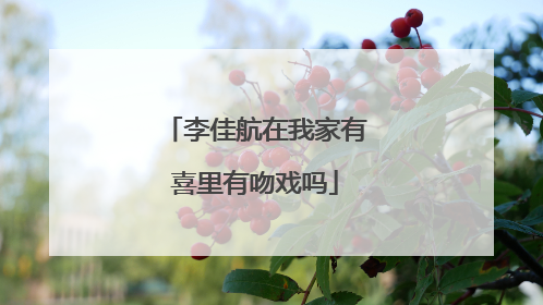 李佳航在我家有喜里有吻戏吗