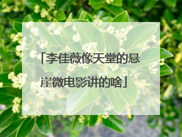 李佳薇像天堂的悬崖微电影讲的啥
