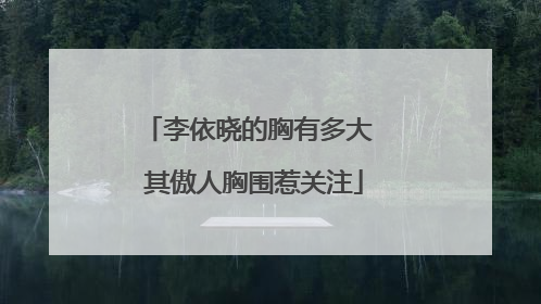 李依晓的胸有多大 其傲人胸围惹关注