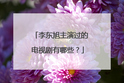 李东旭主演过的电视剧有哪些?