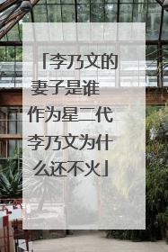 李乃文的妻子是谁 作为星二代李乃文为什么还不火