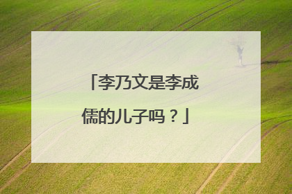 李乃文是李成儒的儿子吗？