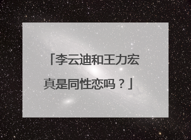 李云迪和王力宏真是同性恋吗？