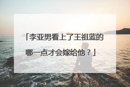 李亚男看上了王祖蓝的哪一点才会嫁给他？