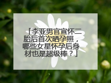 李亚男官宣怀二胎后首次晒孕照,哪些女星怀孕后身材也是超级棒?