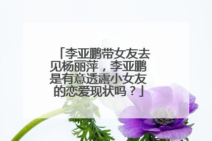 李亚鹏带女友去见杨丽萍,李亚鹏是有意透露小女友的恋爱现状吗?