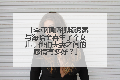 李亚鹏晒视频透露与海哈金喜生了个女儿,他们夫妻之间的感情有多好?