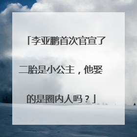 李亚鹏首次官宣了二胎是小公主，他娶的是圈内人吗？