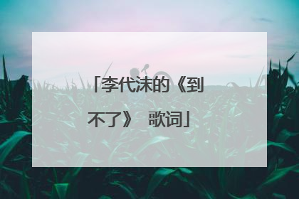 李代沫的《到不了》 歌词