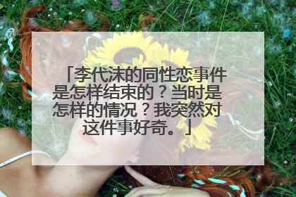 李代沫的同性恋事件是怎样结束的？当时是怎样的情况？我突然对这件事好奇。