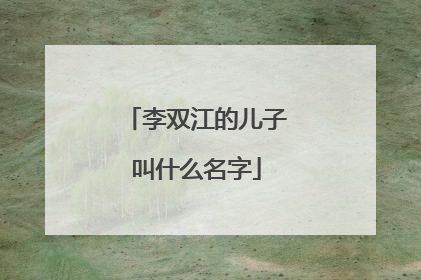李双江的儿子叫什么名字