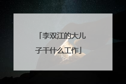 李双江的大儿子干什么工作