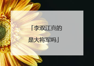 李双江真的是大将军吗