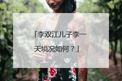 李双江儿子李一天境况如何?