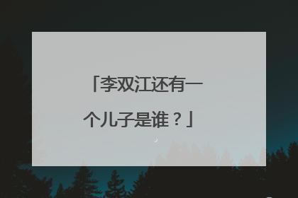 李双江还有一个儿子是谁？