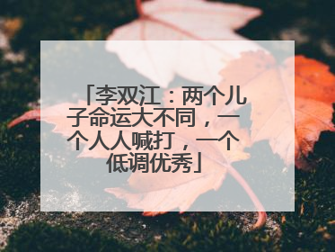 李双江：两个儿子命运大不同，一个人人喊打，一个低调优秀
