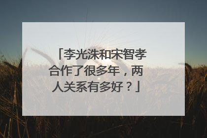 李光洙和宋智孝合作了很多年，两人关系有多好？