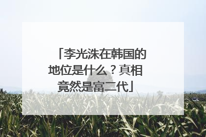 李光洙在韩国的地位是什么？真相竟然是富二代
