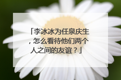 李冰冰为任泉庆生,怎么看待他们两个人之间的友谊?
