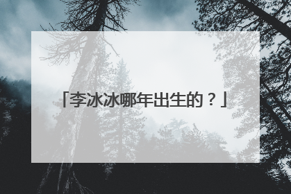 李冰冰哪年出生的?