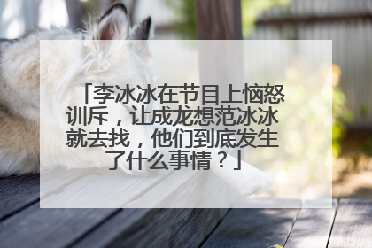 李冰冰在节目上恼怒训斥,让成龙想范冰冰就去找,他们到底发生了什么事情?