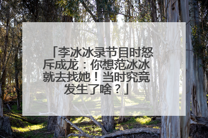 李冰冰录节目时怒斥成龙:你想范冰冰就去找她!当时究竟发生了啥?
