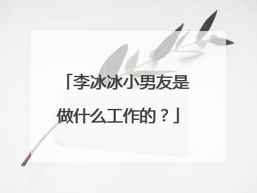 李冰冰小男友是做什么工作的？