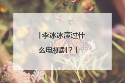 李冰冰演过什么电视剧?